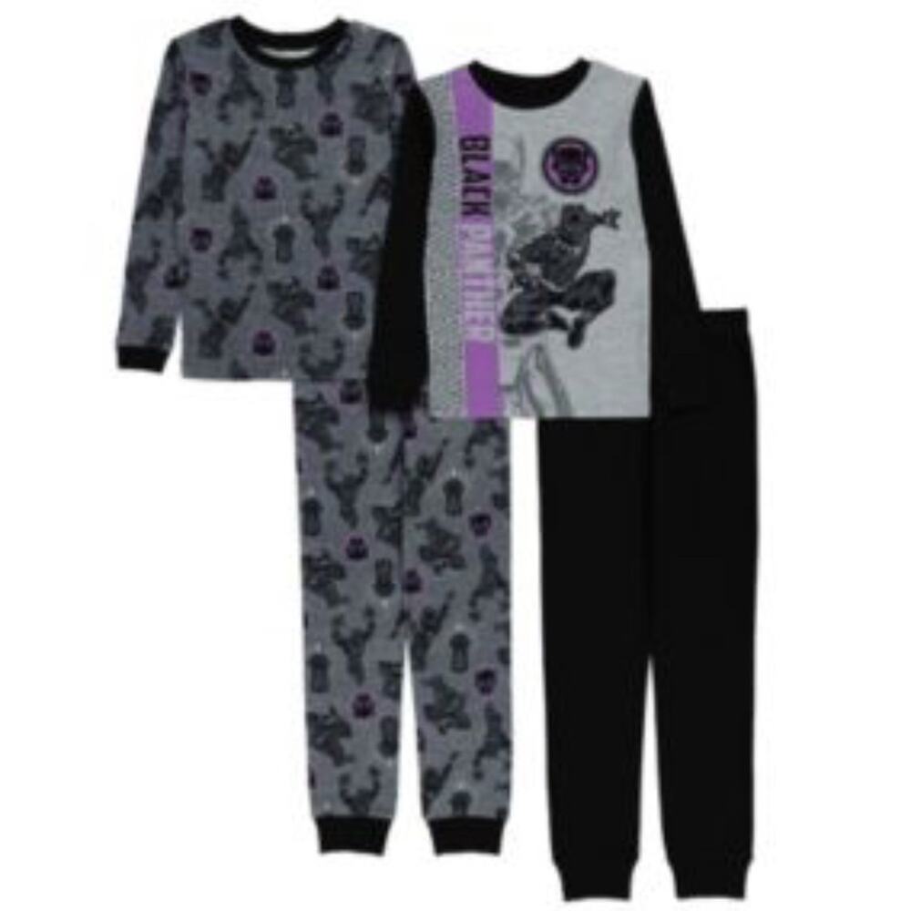 Marvel Black Panther Boys 4 Piece Pajama Sets Size 4